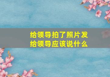 给领导拍了照片发给领导应该说什么