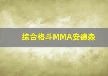 综合格斗MMA安德森