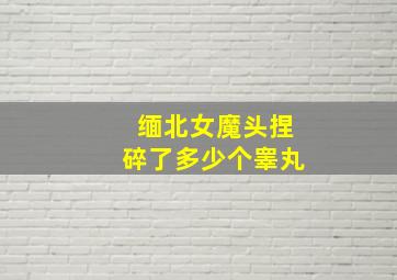 缅北女魔头捏碎了多少个睾丸