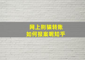 网上别骗转账如何报案呢知乎