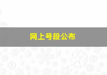 网上号段公布