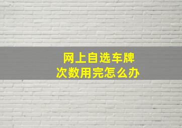 网上自选车牌次数用完怎么办