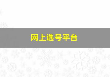 网上选号平台