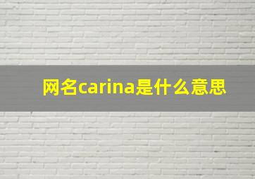 网名carina是什么意思