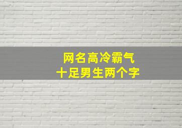 网名高冷霸气十足男生两个字