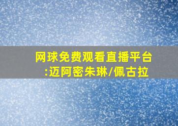 网球免费观看直播平台:迈阿密朱琳/佩古拉