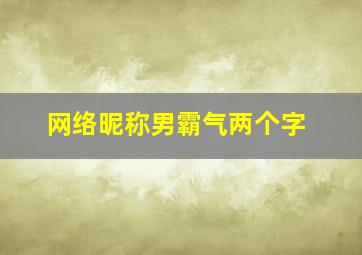 网络昵称男霸气两个字