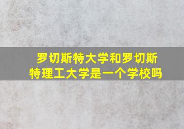 罗切斯特大学和罗切斯特理工大学是一个学校吗