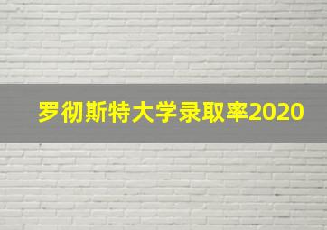 罗彻斯特大学录取率2020