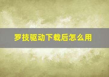 罗技驱动下载后怎么用