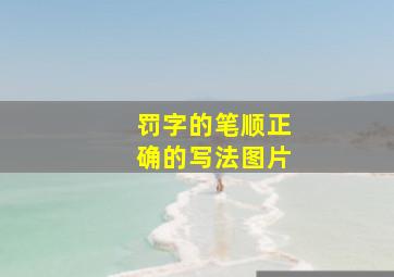 罚字的笔顺正确的写法图片