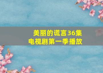 美丽的谎言36集电视剧第一季播放