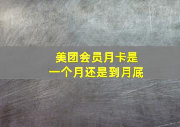 美团会员月卡是一个月还是到月底