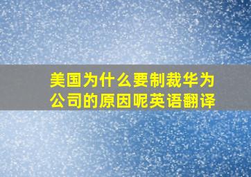 美国为什么要制裁华为公司的原因呢英语翻译