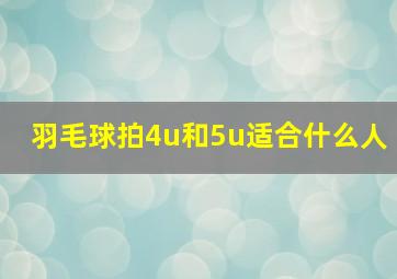 羽毛球拍4u和5u适合什么人