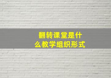 翻转课堂是什么教学组织形式