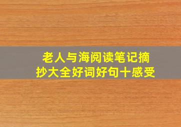 老人与海阅读笔记摘抄大全好词好句十感受