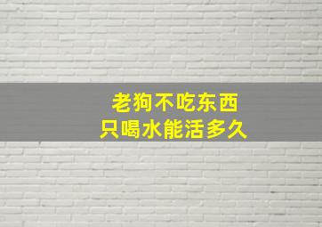 老狗不吃东西只喝水能活多久