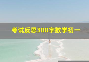 考试反思300字数学初一