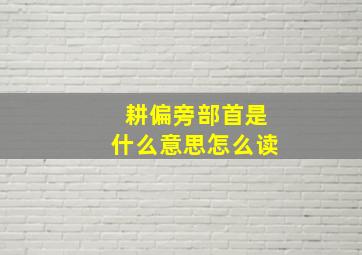 耕偏旁部首是什么意思怎么读