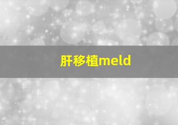 肝移植meld