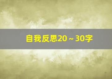 自我反思20～30字