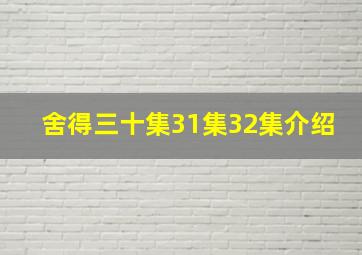 舍得三十集31集32集介绍