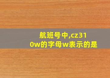 航班号中,cz310w的字母w表示的是