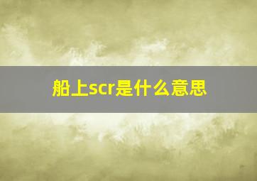 船上scr是什么意思