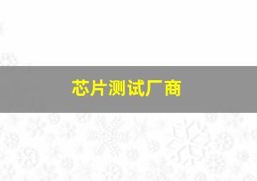 芯片测试厂商