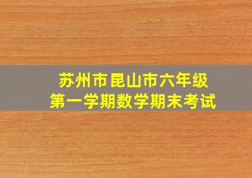 苏州市昆山市六年级第一学期数学期末考试