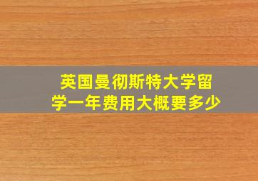 英国曼彻斯特大学留学一年费用大概要多少