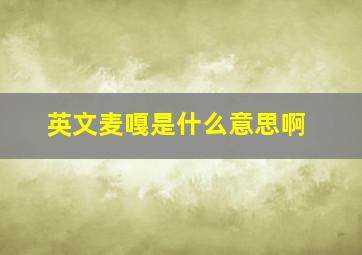 英文麦嘎是什么意思啊