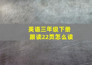 英语三年级下册跟读22页怎么读