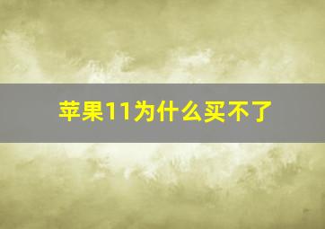 苹果11为什么买不了