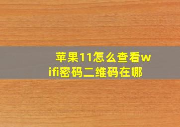 苹果11怎么查看wifi密码二维码在哪