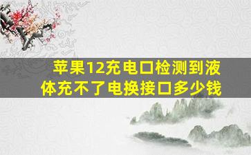 苹果12充电口检测到液体充不了电换接口多少钱