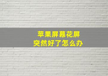 苹果屏幕花屏突然好了怎么办