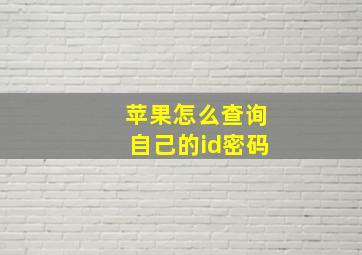 苹果怎么查询自己的id密码