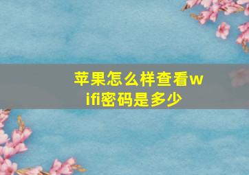 苹果怎么样查看wifi密码是多少