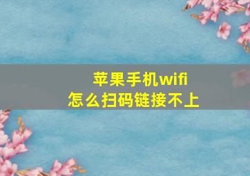 苹果手机wifi怎么扫码链接不上