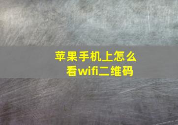 苹果手机上怎么看wifi二维码