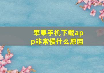 苹果手机下载app非常慢什么原因