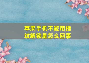 苹果手机不能用指纹解锁是怎么回事