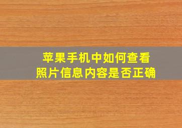 苹果手机中如何查看照片信息内容是否正确