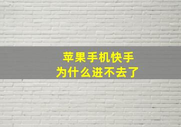 苹果手机快手为什么进不去了