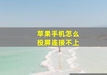 苹果手机怎么投屏连接不上