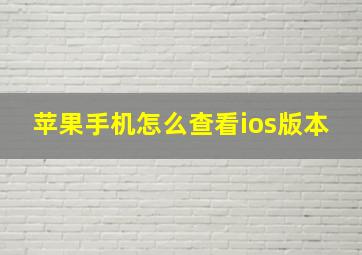 苹果手机怎么查看ios版本