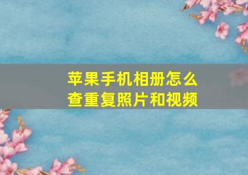 苹果手机相册怎么查重复照片和视频