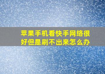 苹果手机看快手网络很好但是刷不出来怎么办